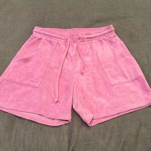 Year of Ours pink terry shorts. Size Med, 5” inseam. Pet and smoke free home.